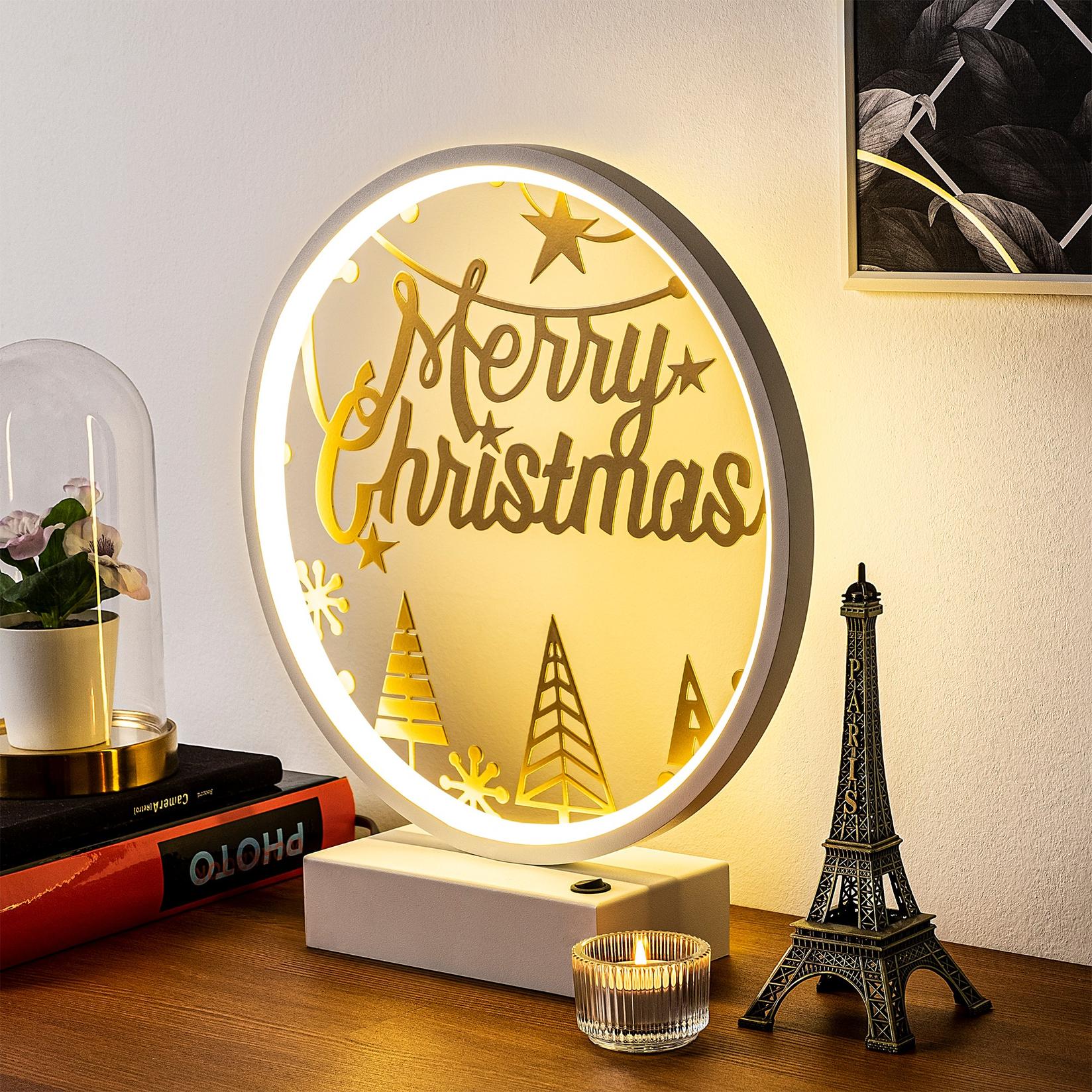 Столна ламба Opviq, бело-златна