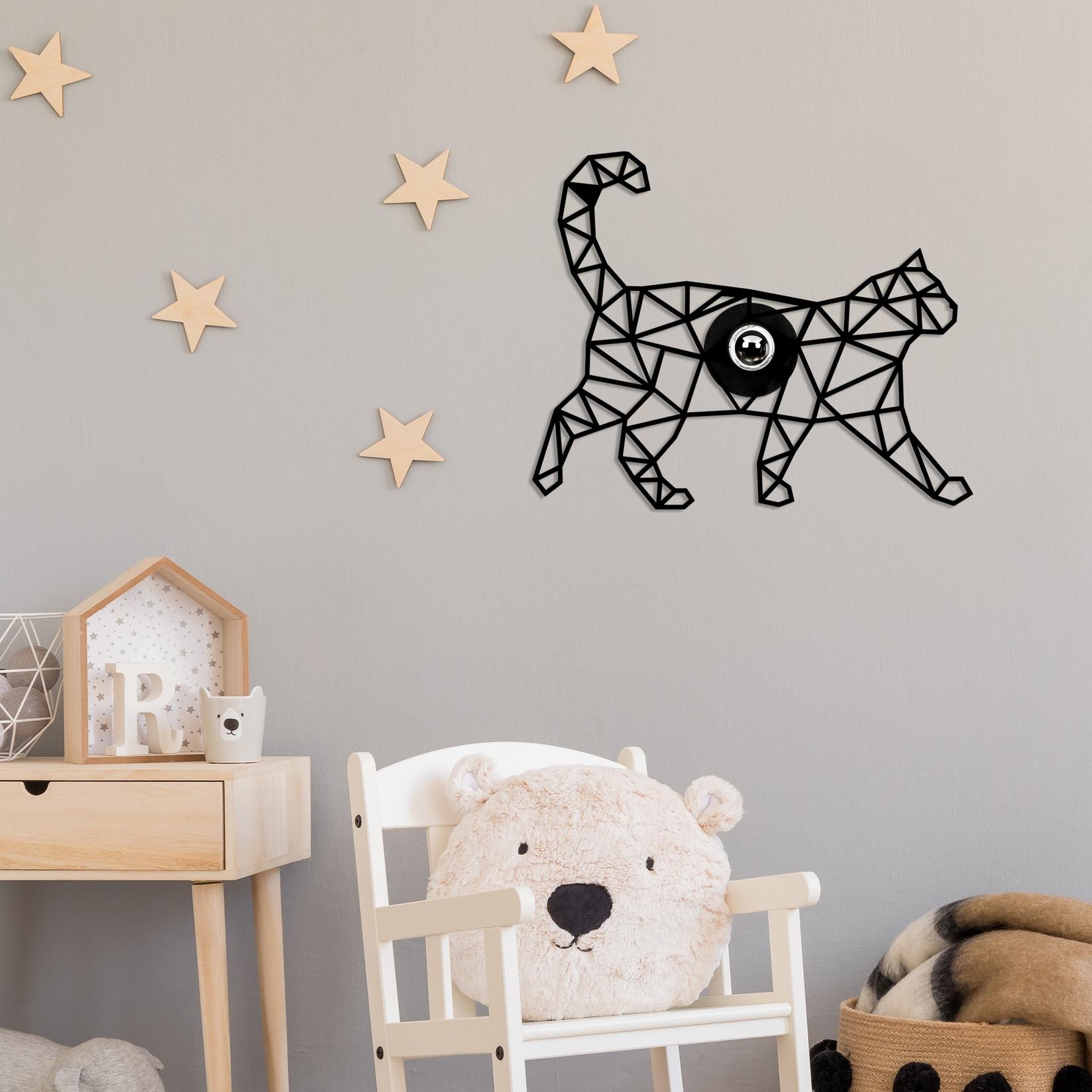 Opviq dzидна светилка E27 со приклучок, црна