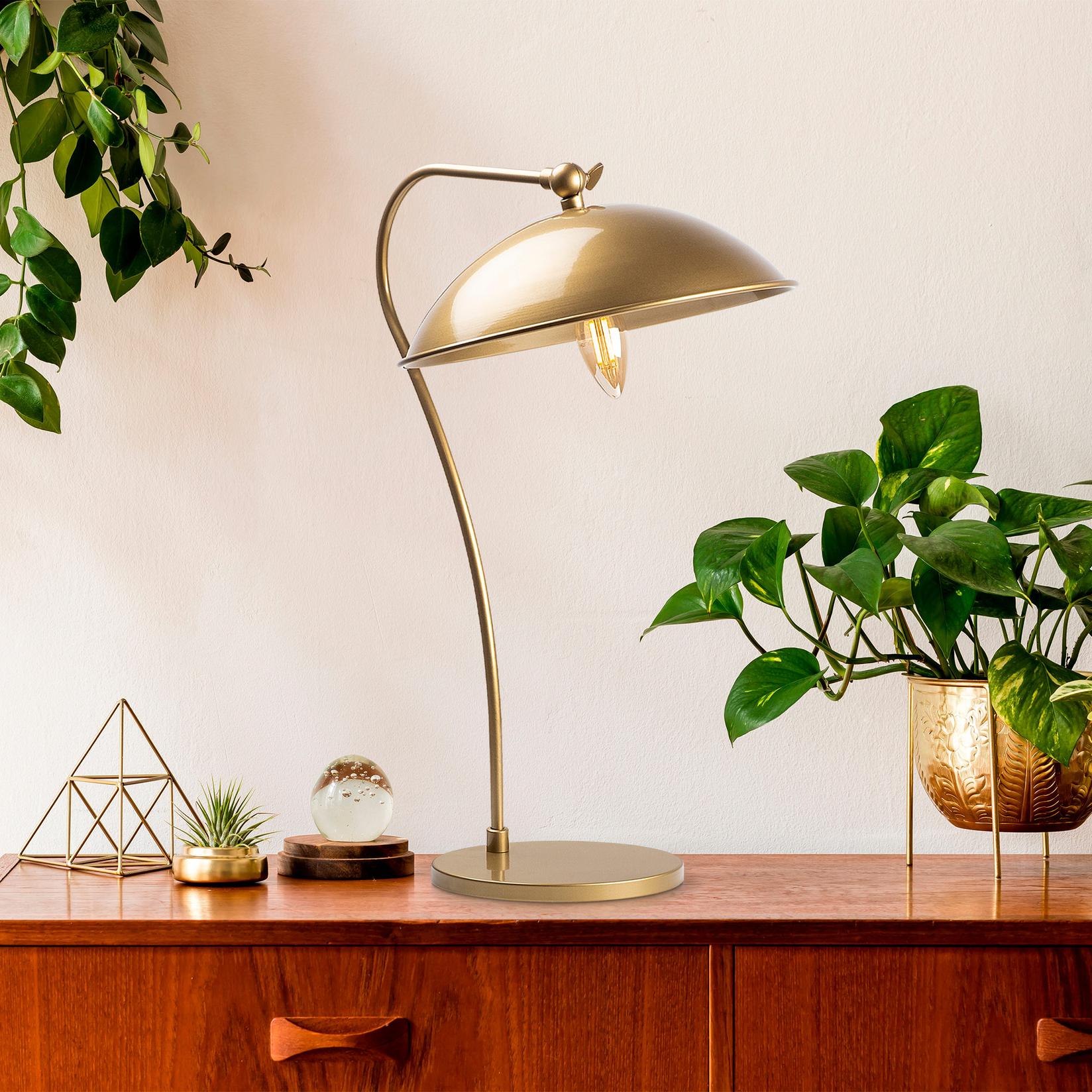 Столна ламба Opviq E14 со штекер, златна