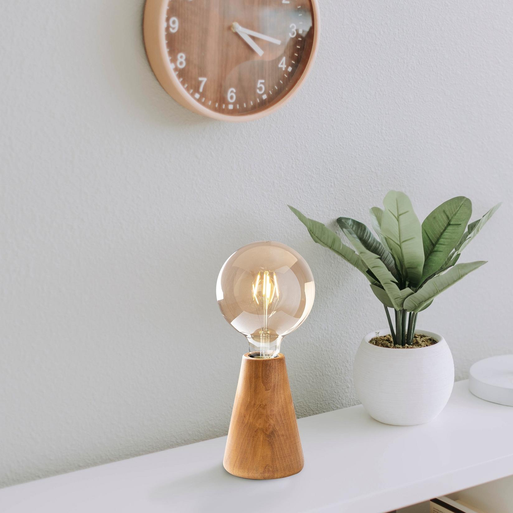 Столна ламба Opviq E27 со штекер, кафеава