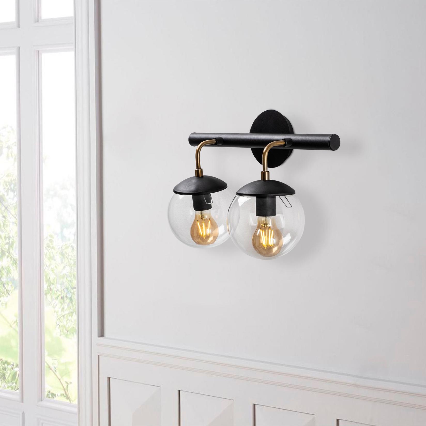 Opviq dzидна светилка 2 x E27 приклучница, црна