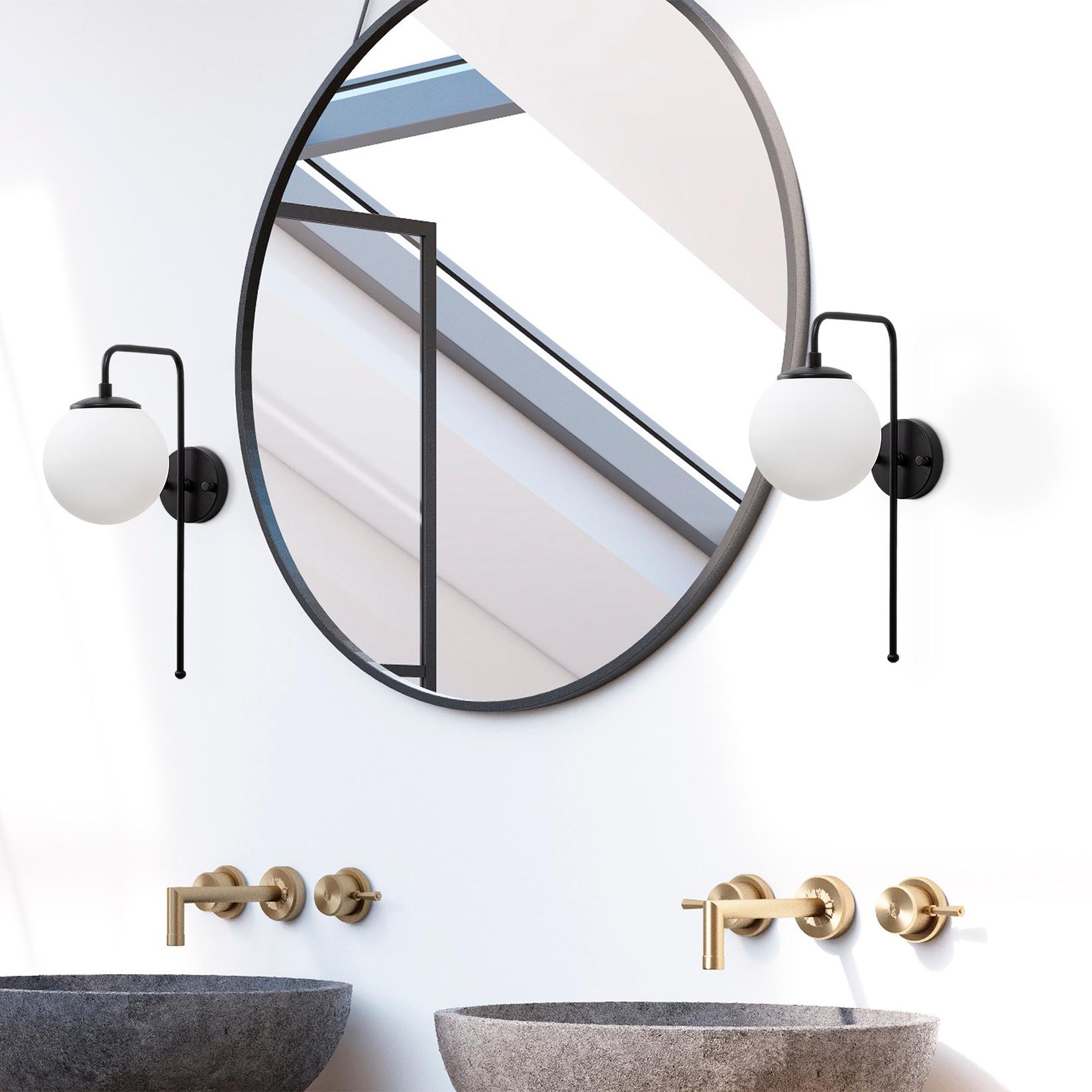 Opviq dzидна светилка E14 со штекер, црно-бела