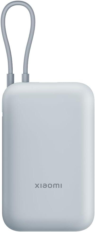 XIOAMI Power Bank 10000 mAh, интегриран кабел, 22,5W, USB-C брзо полнење, сина сина