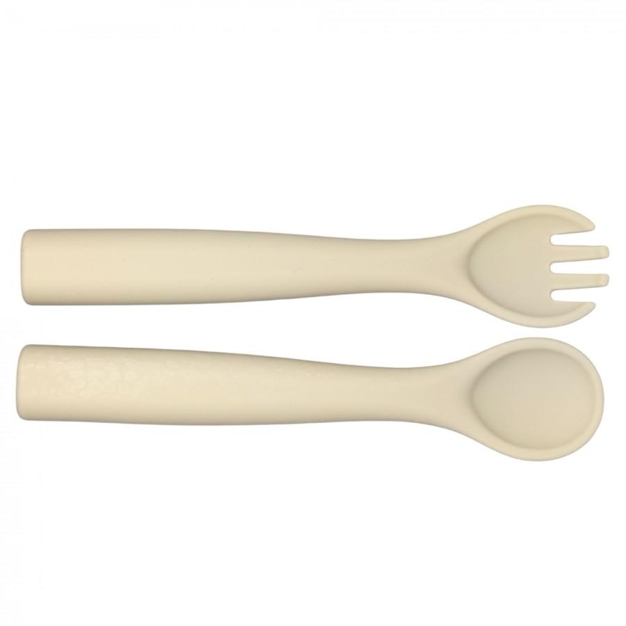 JUNGLE Прибор за јадење лажица и вилушка силикон 4м+ кафена 31001324 jungle