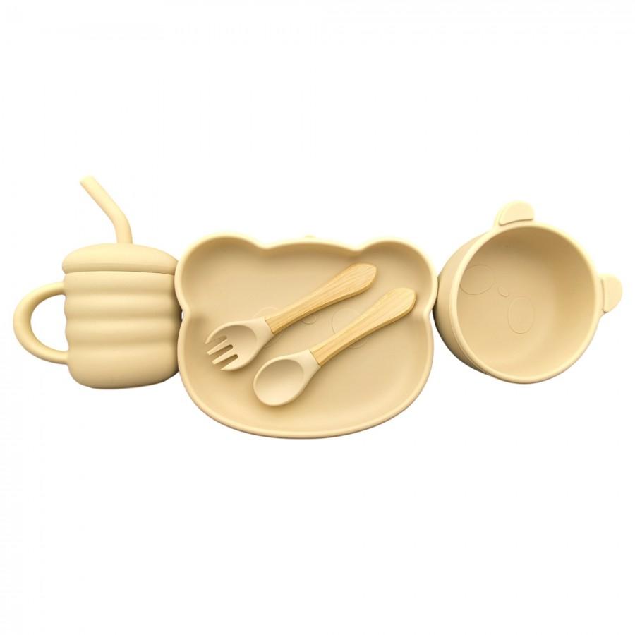 JUNGLE Сет за јадење силикон 4м+ кафена 31001849 jungle