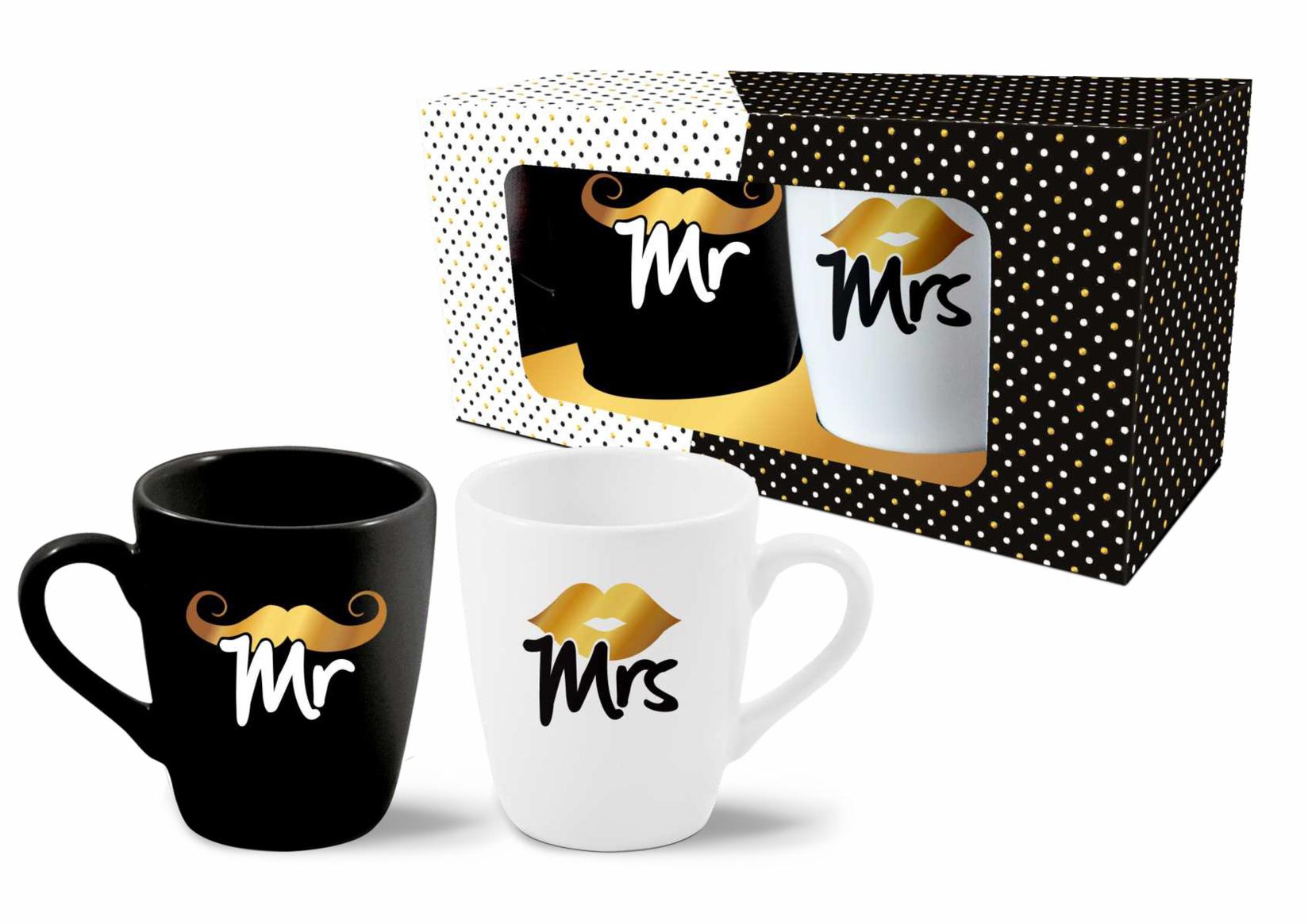 CREATIVE FACTORY Шолја, Сет од 2 , 300мл, Mr & Mrs, Creative Factory, 123478