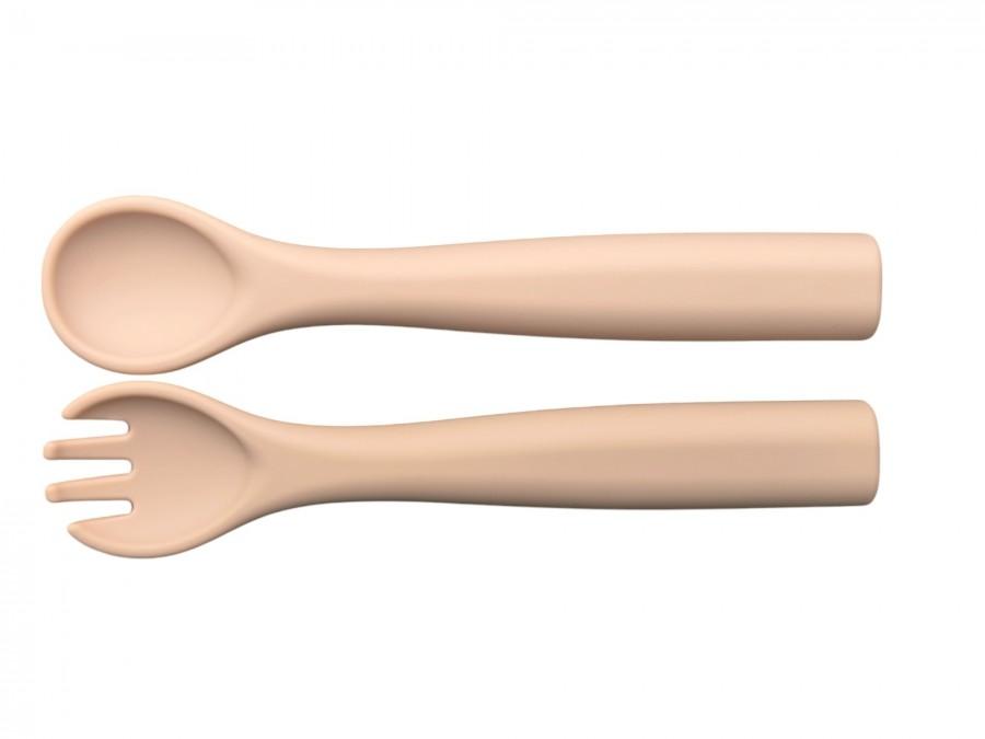 JUNGLE Прибор за јадење лажица и вилушка силикон 4м+ розе 31001325 jungle