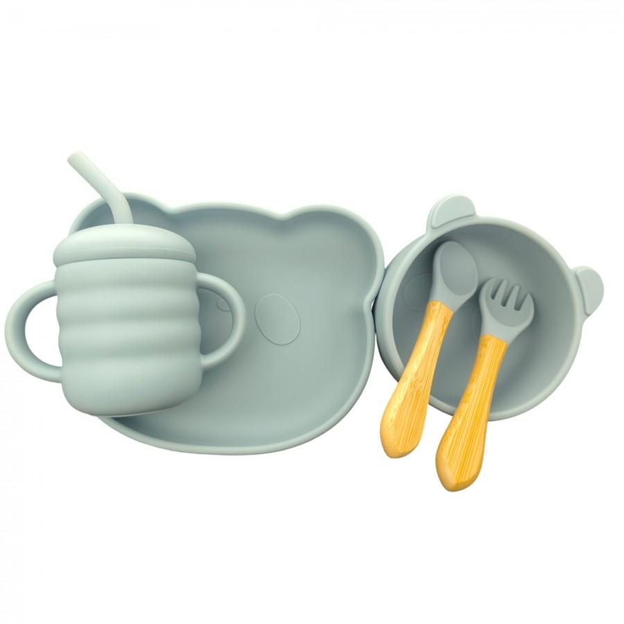 JUNGLE Сет за јадење силикон 4м+ сина 31001851 jungle