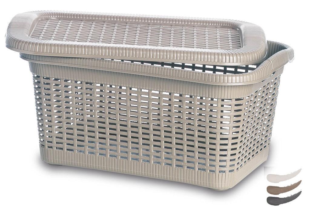 GENSINI Корпа ПВЦ за skladirawe правоаголна со одвоен капак 43х32х25/20л