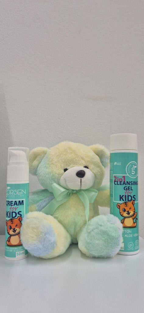 Gorsen Kids Сет 2 во 1 Гел за миење за деца 1 200ml. + Детски крем 50ml. + Мече
