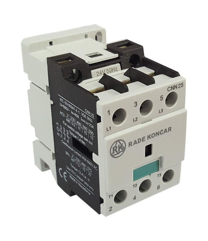 Раде Кончар Контактор 24V AC 25A AC3 ЦНН 25 00