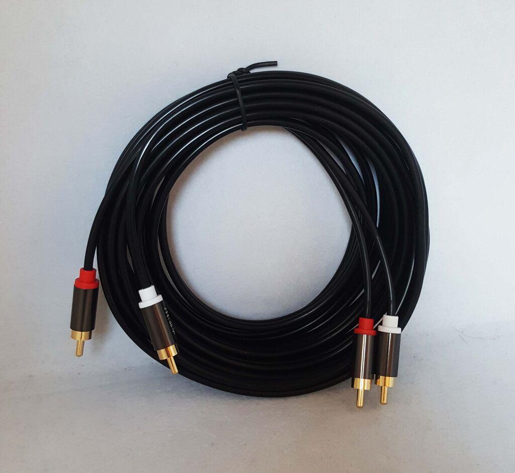 Alfa Electric 2xPIN во 2xPIN 10м аудио кабел со метални конектори