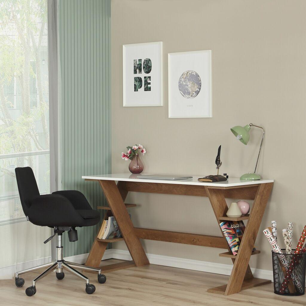 Работна маса Hanah Home Lungo, 140x73x60 см, бела