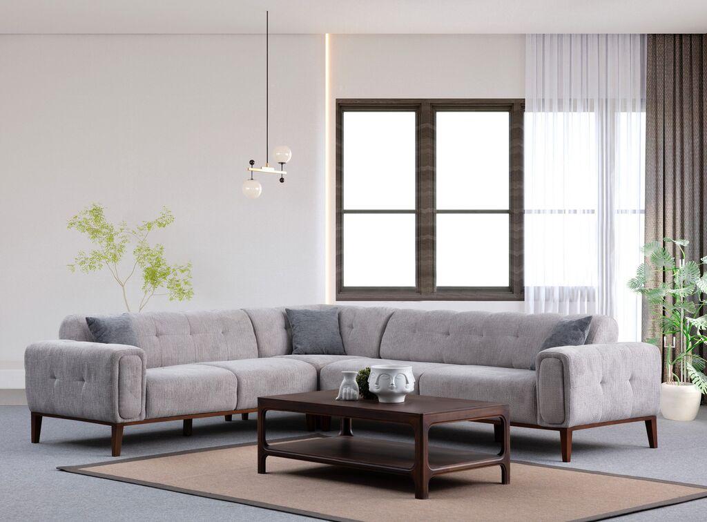 Аголна гарнитура Atelier del Sofa Jaguar L2-C-2R, 275x275x75 см, бела