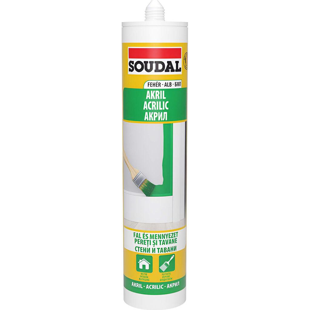 SOUDAL Акрилна маса бела 280мл, SOUDAL