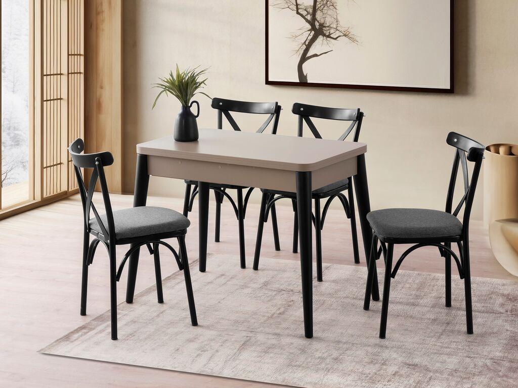 Трпезариска маса Hanah Home на расклопување Dolunay-1285, 100-120 см, кафеава