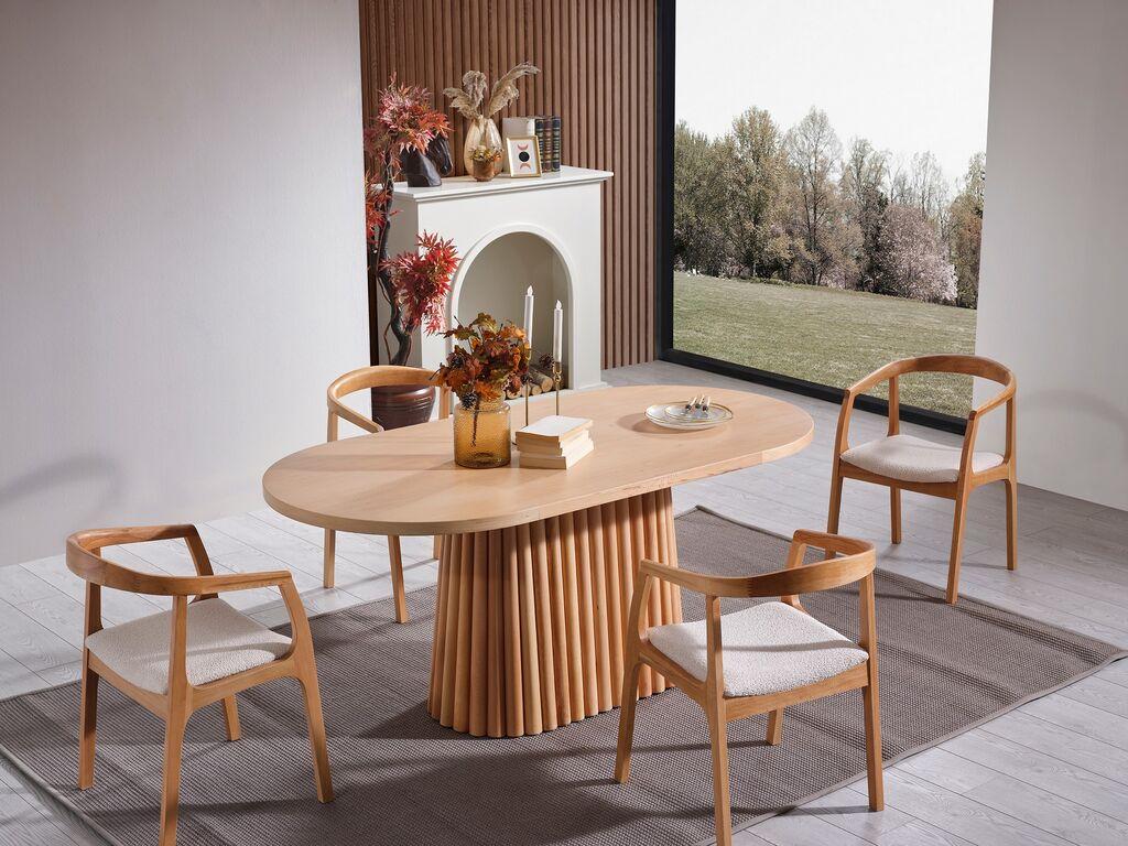 Трпезариска маса Hanah Home Atlantis, 170x90x75 см, кафеава