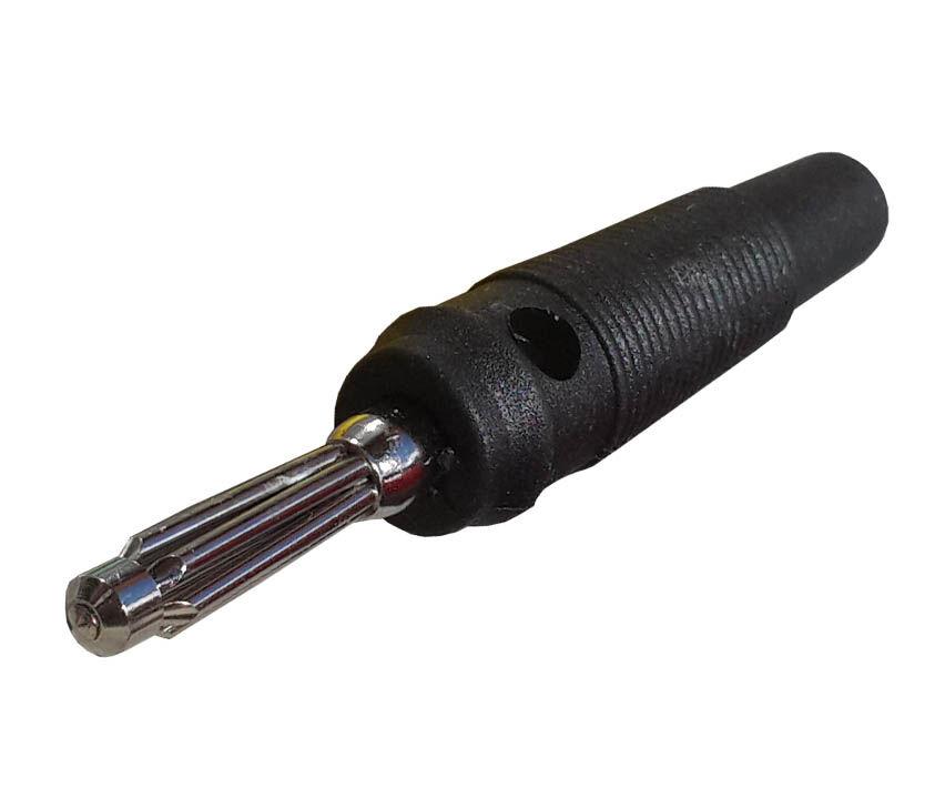 Alfa Electric Машки банана приклучок, црн – BC-030B