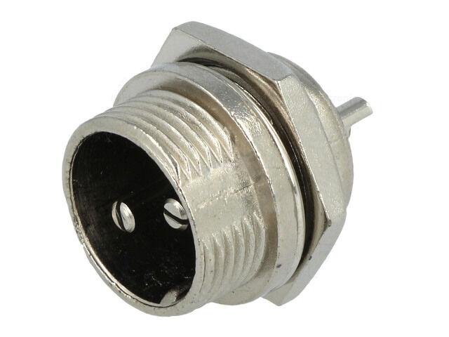 Alfa Electric Кружен конектор машки 2-пин Ф16mm MIC332