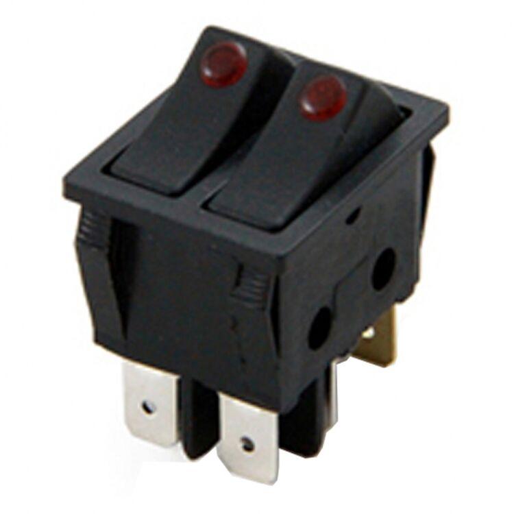 Alfa Electric Прекинувач 0-1 2×15A 2+2+2 кон. црн + SS, 220V ПР-45