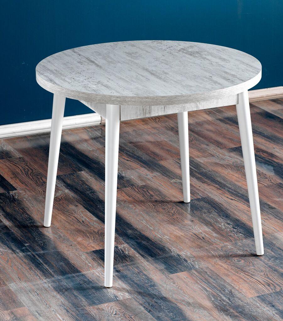 Трпезариска маса Hanah Home стил Античка, 90 см, бела