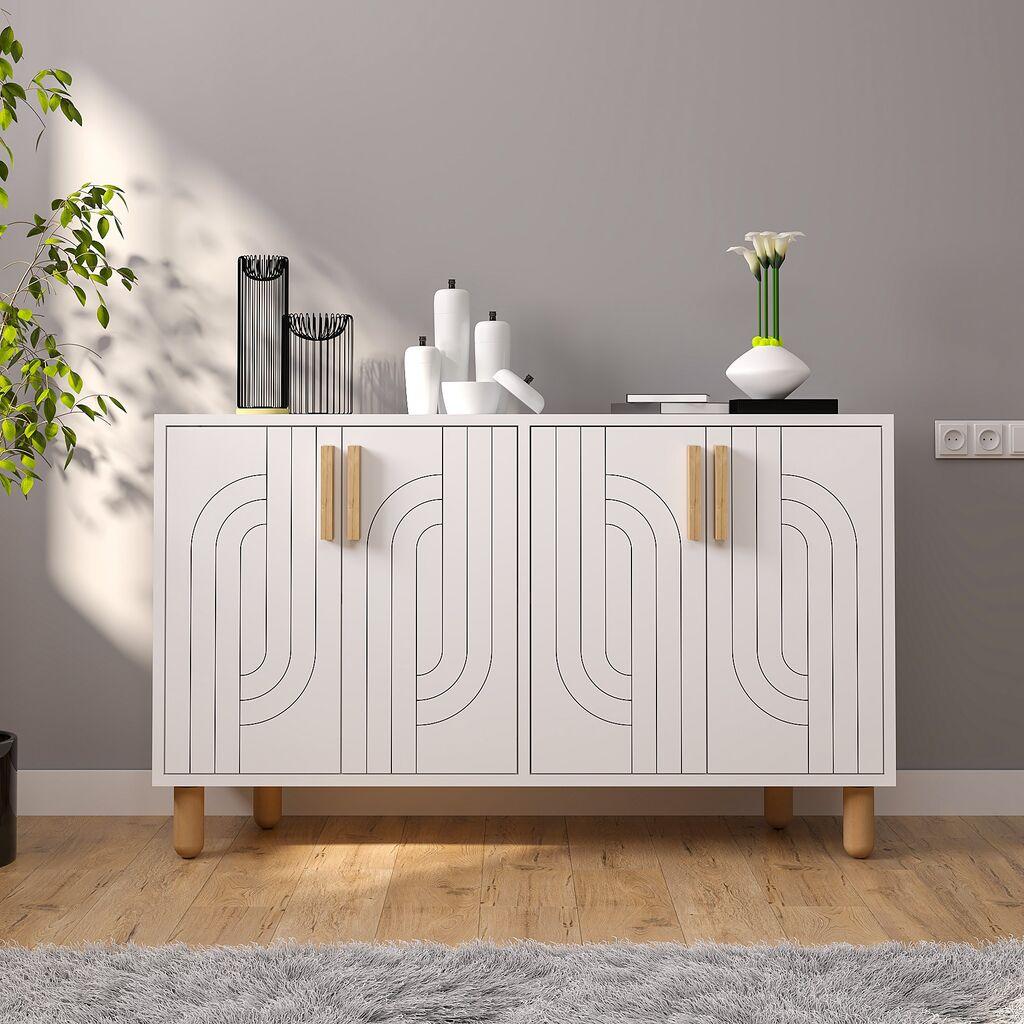 Конзолна маса Hanah Home Rodney, 120x73,6x29,6 см, бела