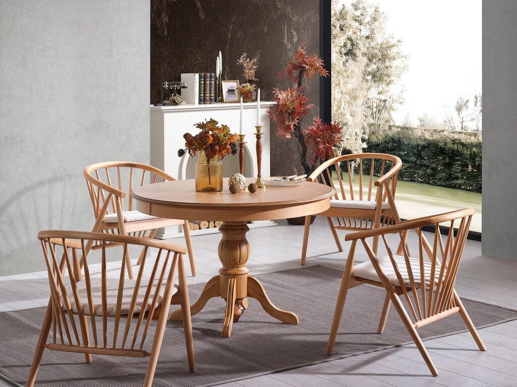 Трпезариска маса Hanah Home Eva на расклопување, 118-158x75 см, кафеава