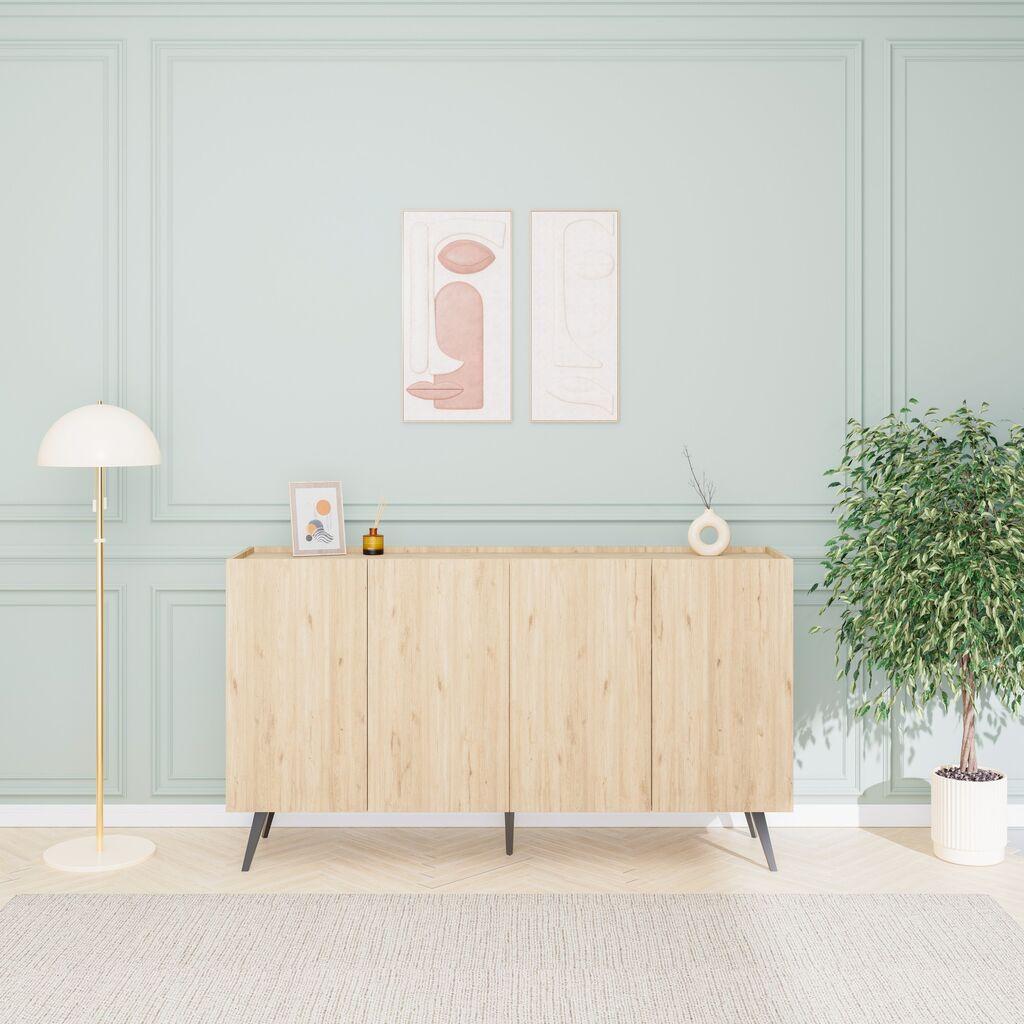 Конзолна маса Hanah Home Kns-740-Ff-2, 180x100x43 см, даб