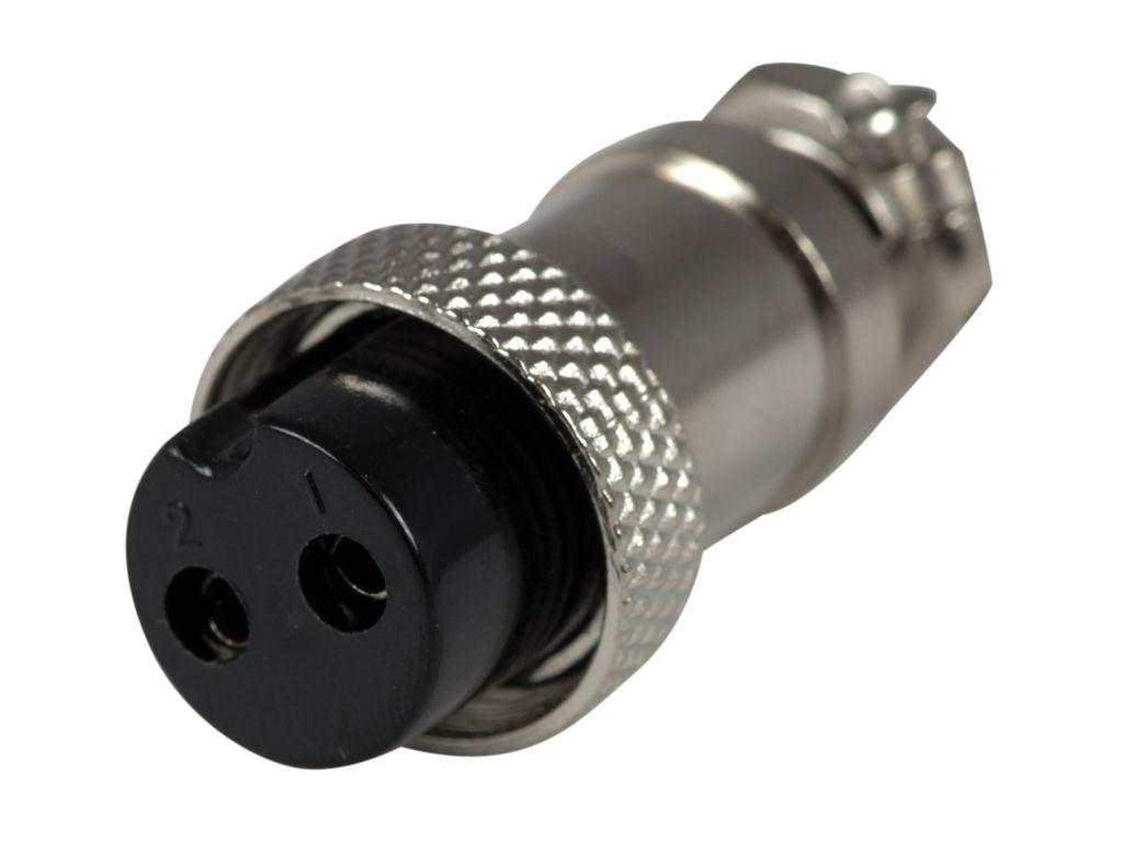 Alfa Electric Кружен конектор женски 2-пин Ф16mm MIC322