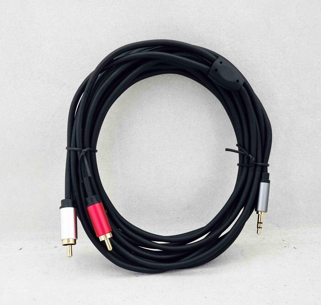 Alfa Electric Гумиран кабел 3.5mm стерео машко - 2xRCA машко 10m Metal Shell