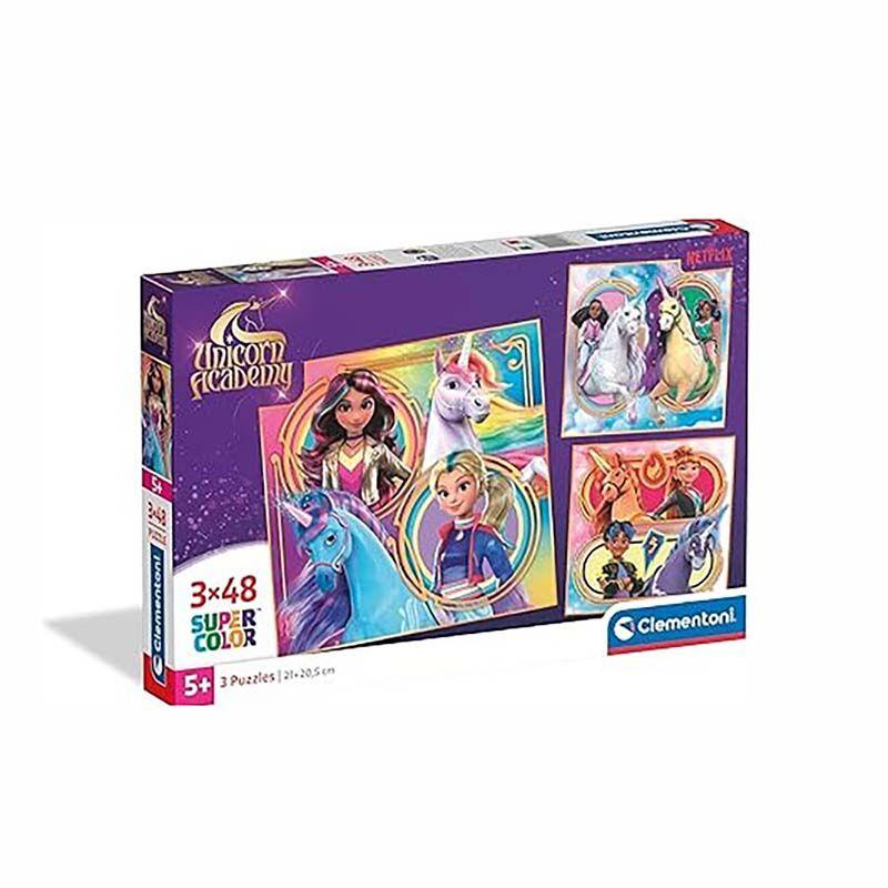 Clementoni Children Puzzle 'Unicorn Academy' Сложувалка 3x48 пар 5г