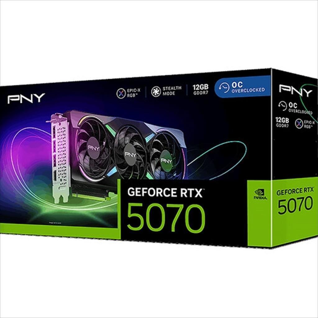 PNY Графичка Карта RTX 5070 VERTO ARGB OC, 12GB GDDR7, 3xDP, 1xHDMI, VCG507012TFXXPB1-O