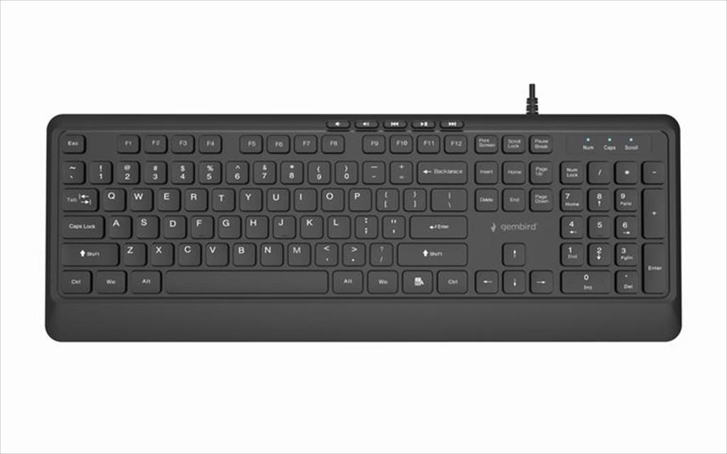 GEMBIRD Жичана USB Тастатура SLIM KEYS, KB-MCH-05, Црна