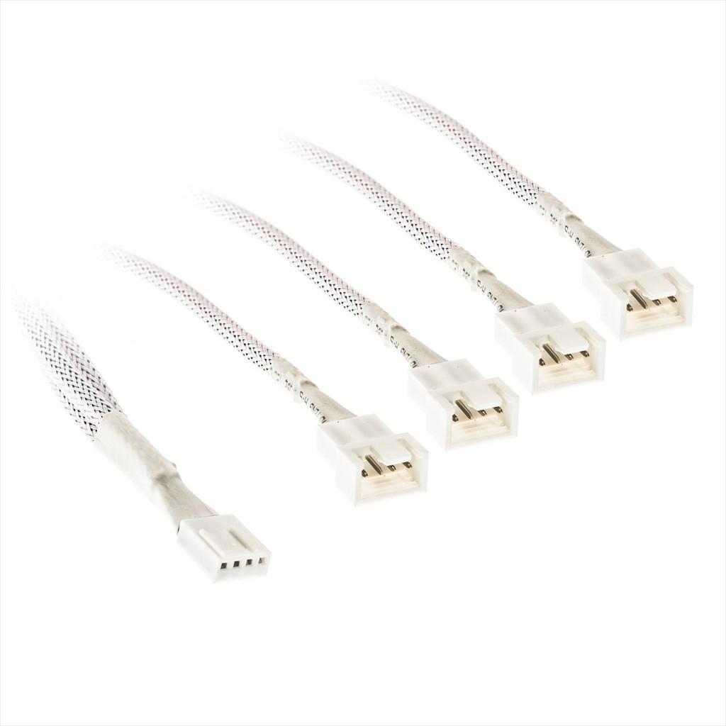 KOLINK Конвертор Fan Splitter PWM, 35cm, 4-pin PWM Female To 4x Male, ZUAD-1633, Бел