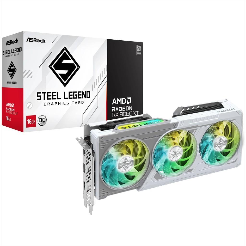 ASROCK Графичка Карта RX 9060 XT STEEL LEGEND OC, 16GB GDDR6, 2xDP, HDMI, 90-GA5JZZ-00UANF