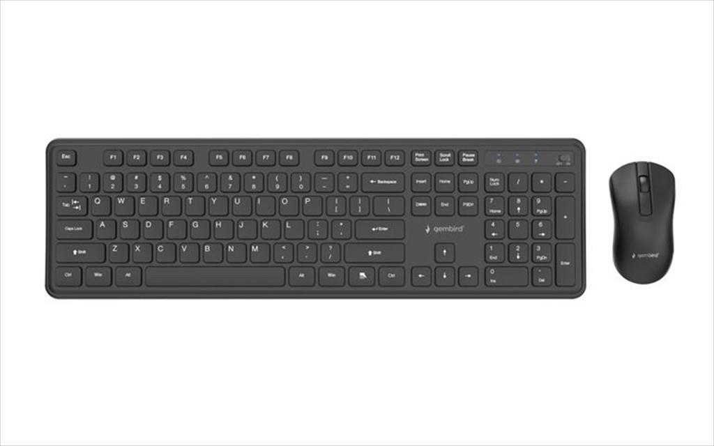 GEMBIRD Безжичен Сет Тастатура И Глувче SLIM PRO, KBS-WPS-01, Црн