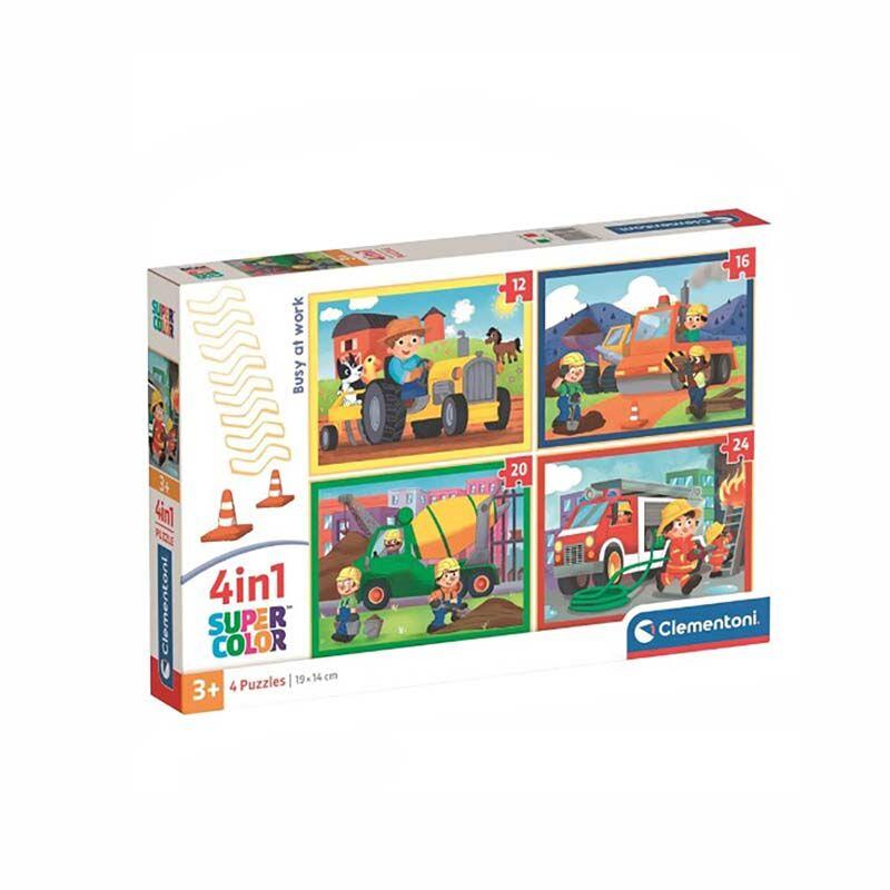 Clementoni Children Puzzle 'Noli busy at work'  Сложувалка 4 во 1 3г
