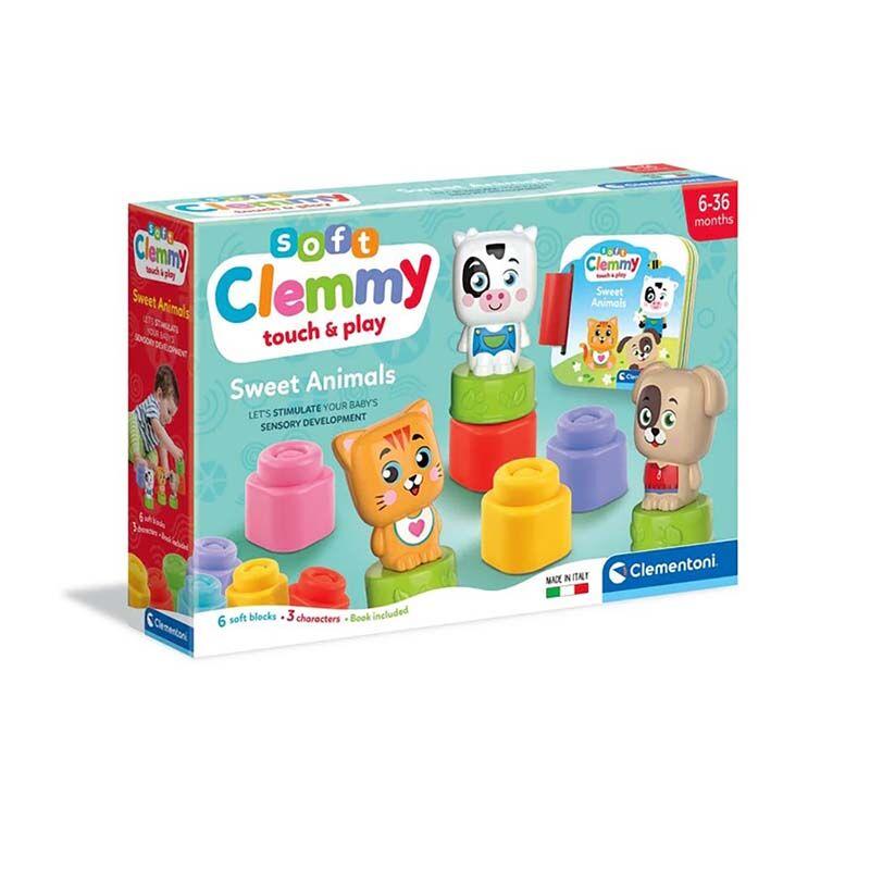 Clementoni Soft Clemmy Sweet Animals меки коцки со книга 6м