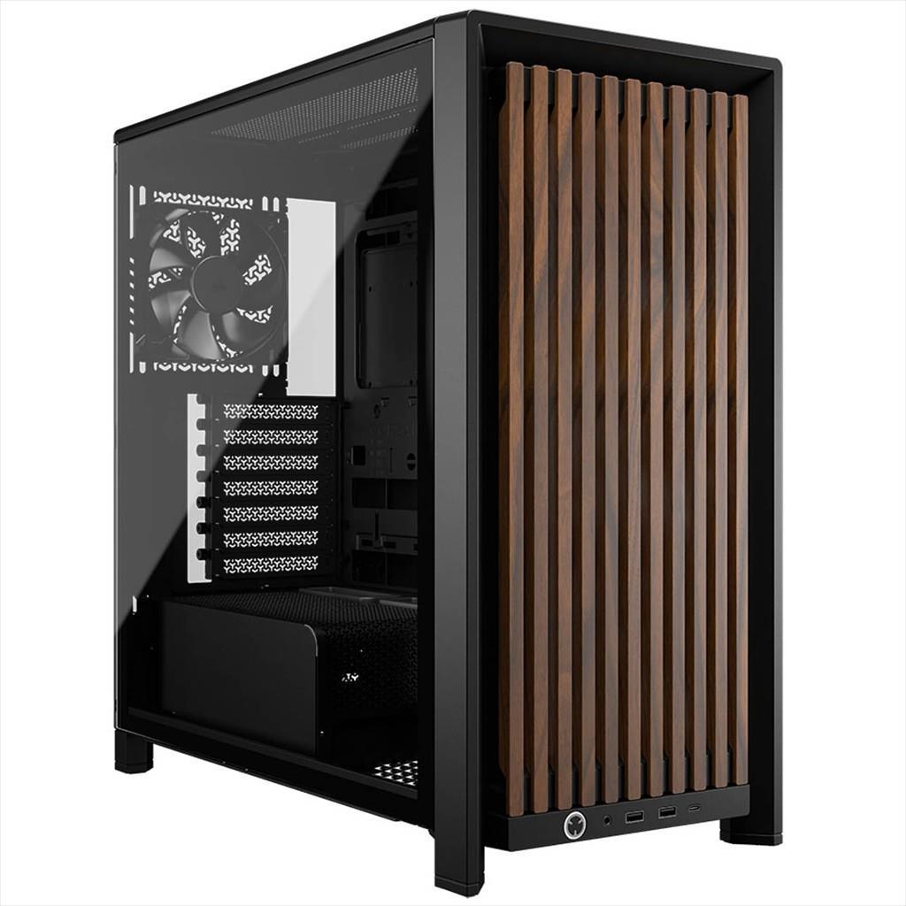 CORSAIR Куќиште FRAME 4000D WOOD RS, CC-9011340-WW, Black/Walnut