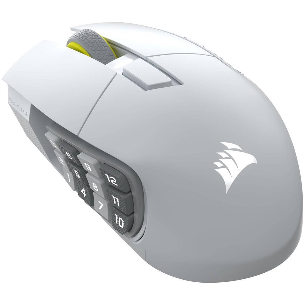 CORSAIR Безжичен Глувче Scimitar Elite SE RGB Gaming MOBA/MMO, 16 Buttons, 2.4Ghz, BT, CH-9314011-WW, Бел