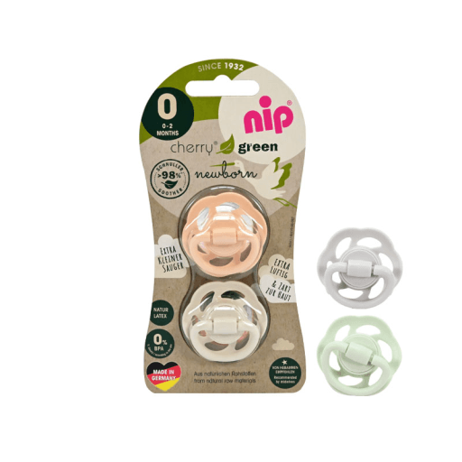 NIP Цуцла лажалка Cherry Green каучук x2, 0-2 месеци