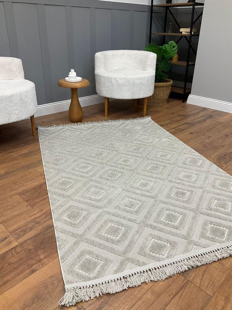 Концепт хипнозен тепих Баклава, 80х100 см, светло сива