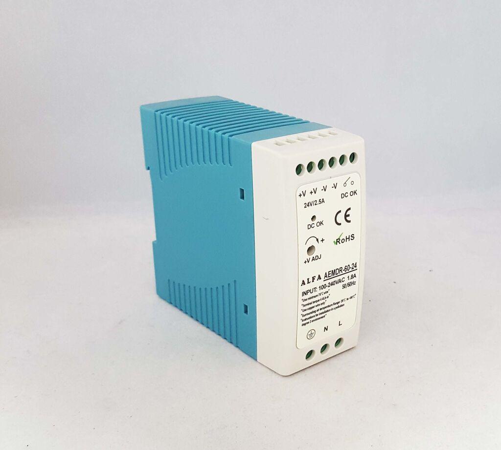 Alfa Electric DIN напојување +24V 60W 2.5A AEMDR-60-24