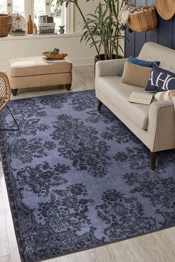 Conceptum Hypnose Carpet Folk -BA 37, 150x230 cm, темно сина