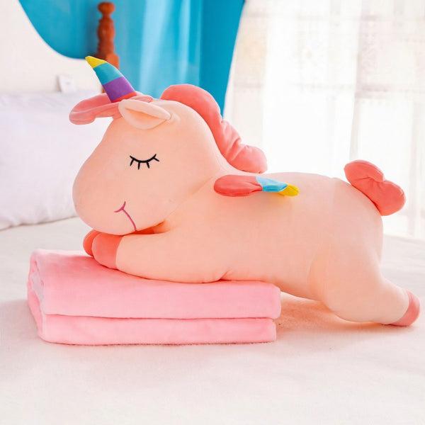 Играчка со ќебе Еднорог - розева боја