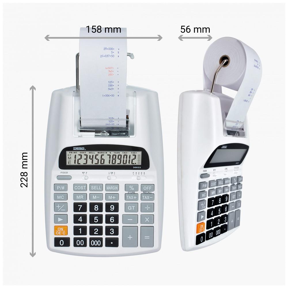 DESG Калкулатор, Со Лента, Печатење во 2 бои, Со 12 бројки, 228x158x56, 30032