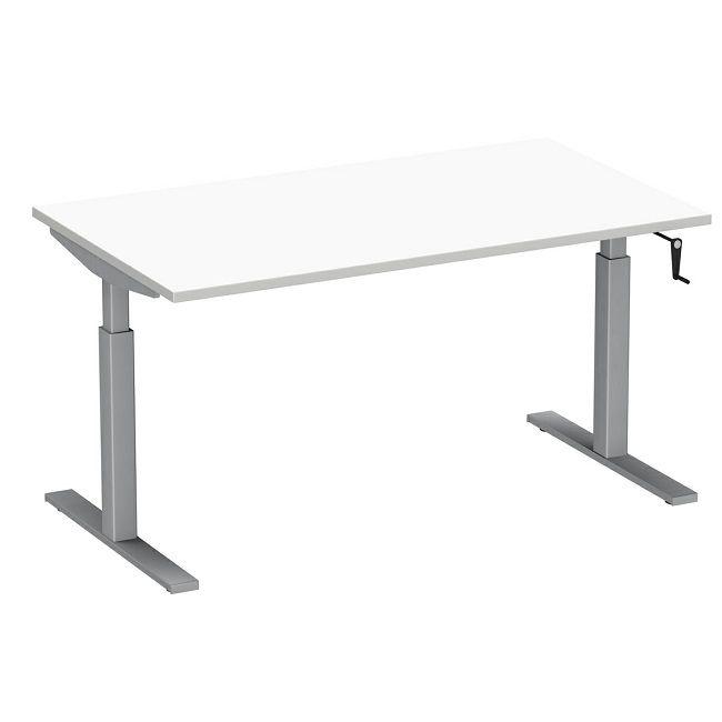 Биро конструкција бела, механичко подес., долж 115-160 вис., 70-120 со плотна