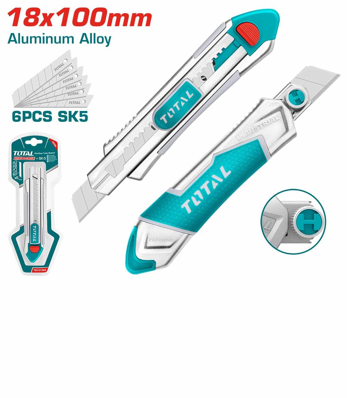 Скалпел Total TG5121806, алуминиум, 18мм