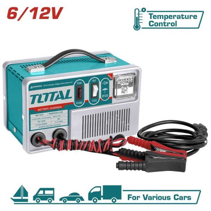 Полнач за батерии Total TBC1501, 6/12V