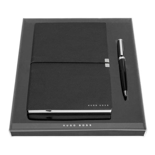 HUGO BOSS Сет, Нотес А5+Пенкало, Мина Сина М, HPBH124A, Црна